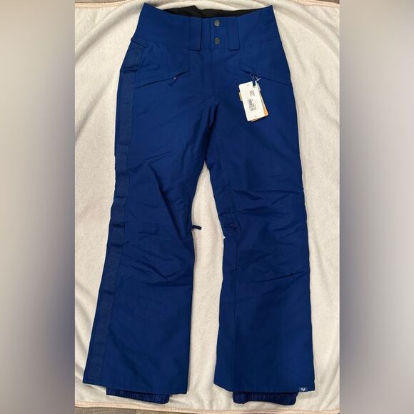 NWT Roxy Womens Spiral Snow Pants Blue Regular Fit Ski Snowboard Medium NEW - Picture 1 of 10